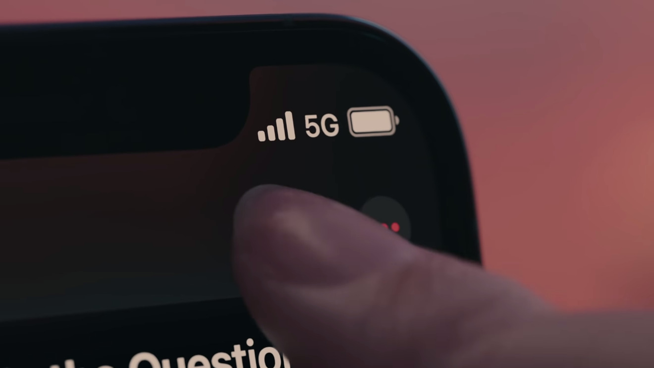 Phone status bar showing 5G